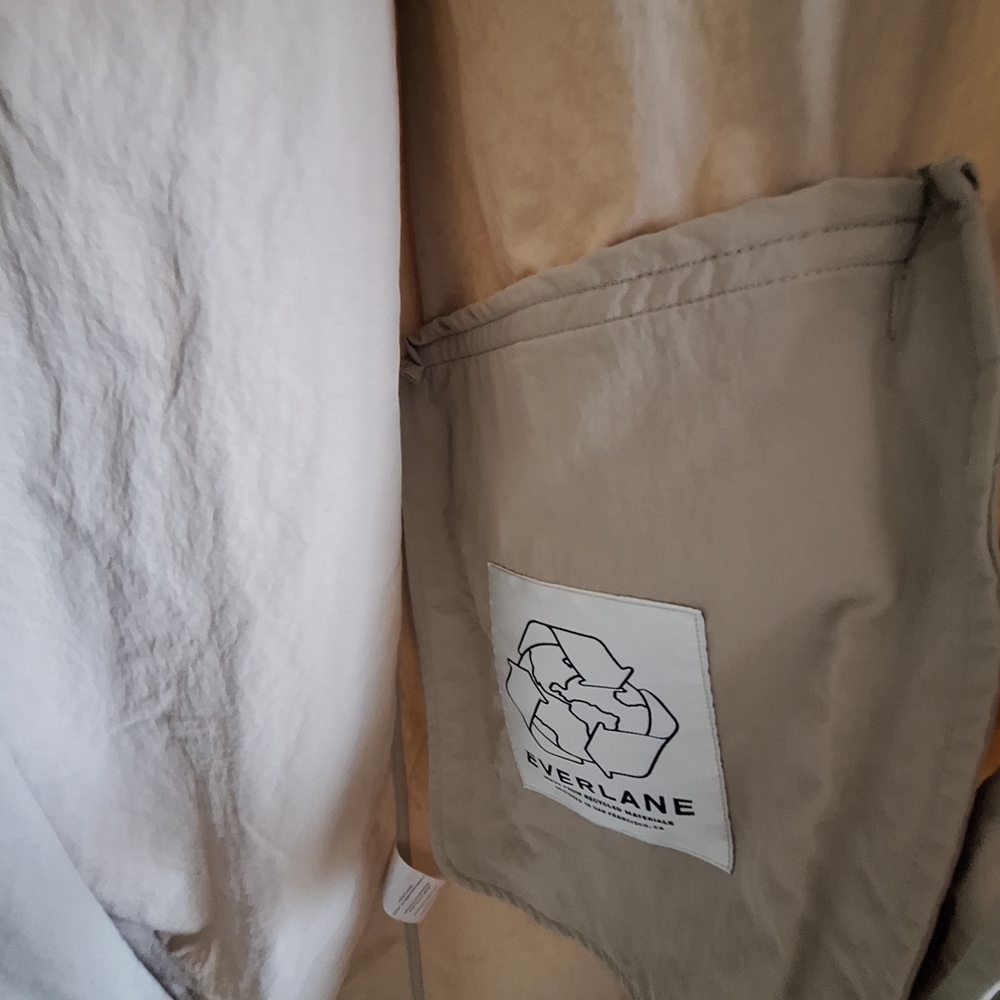 Everlane The Mac Coat Women Tan Khaki Snap Front Trench Long Jacket Size Medium - Picture 5 of 9